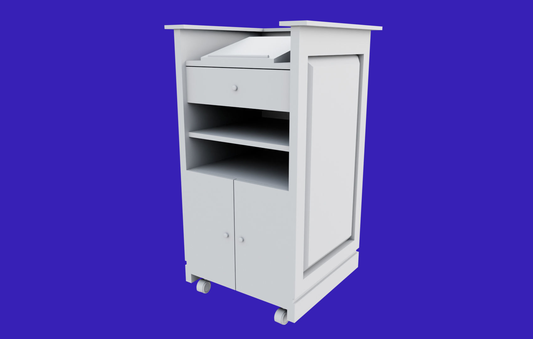 Rectangular Pulpit Low-poly 3D model_17