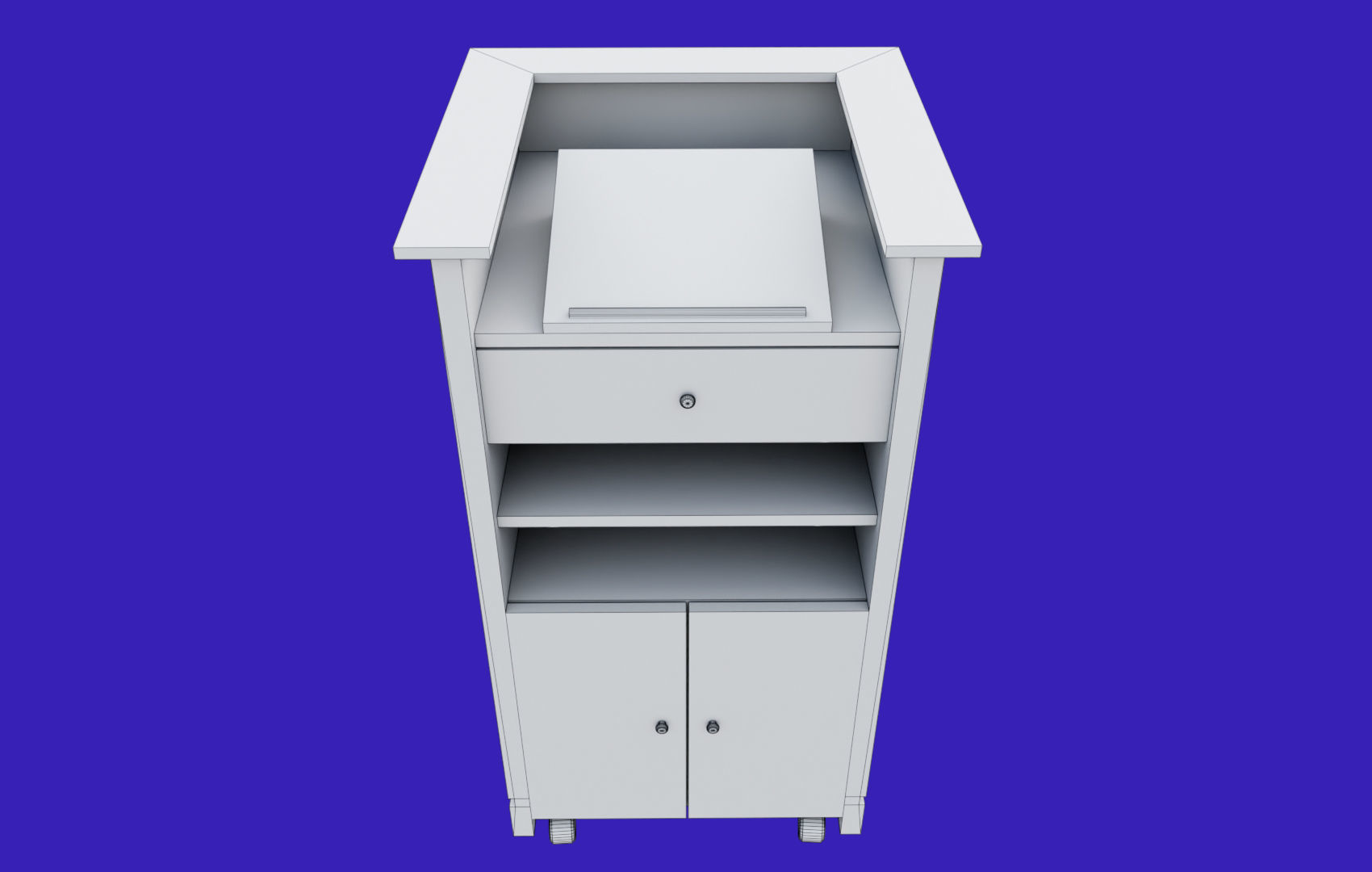 Rectangular Pulpit Low-poly 3D model_30