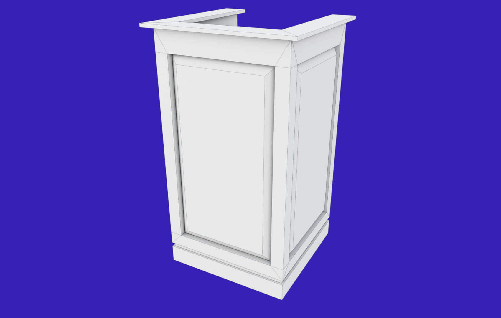 Rectangular Pulpit Low-poly 3D model_14