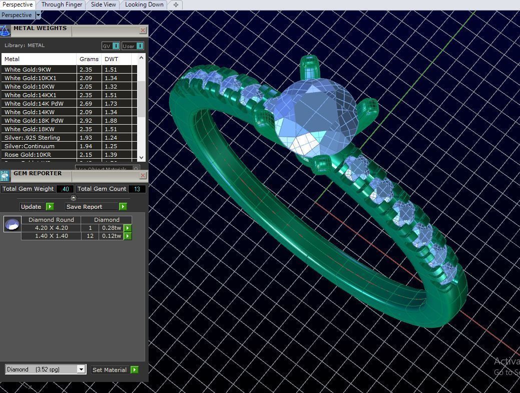 ZDR0125 round brilliant diamond engagement ring 3D print model_4