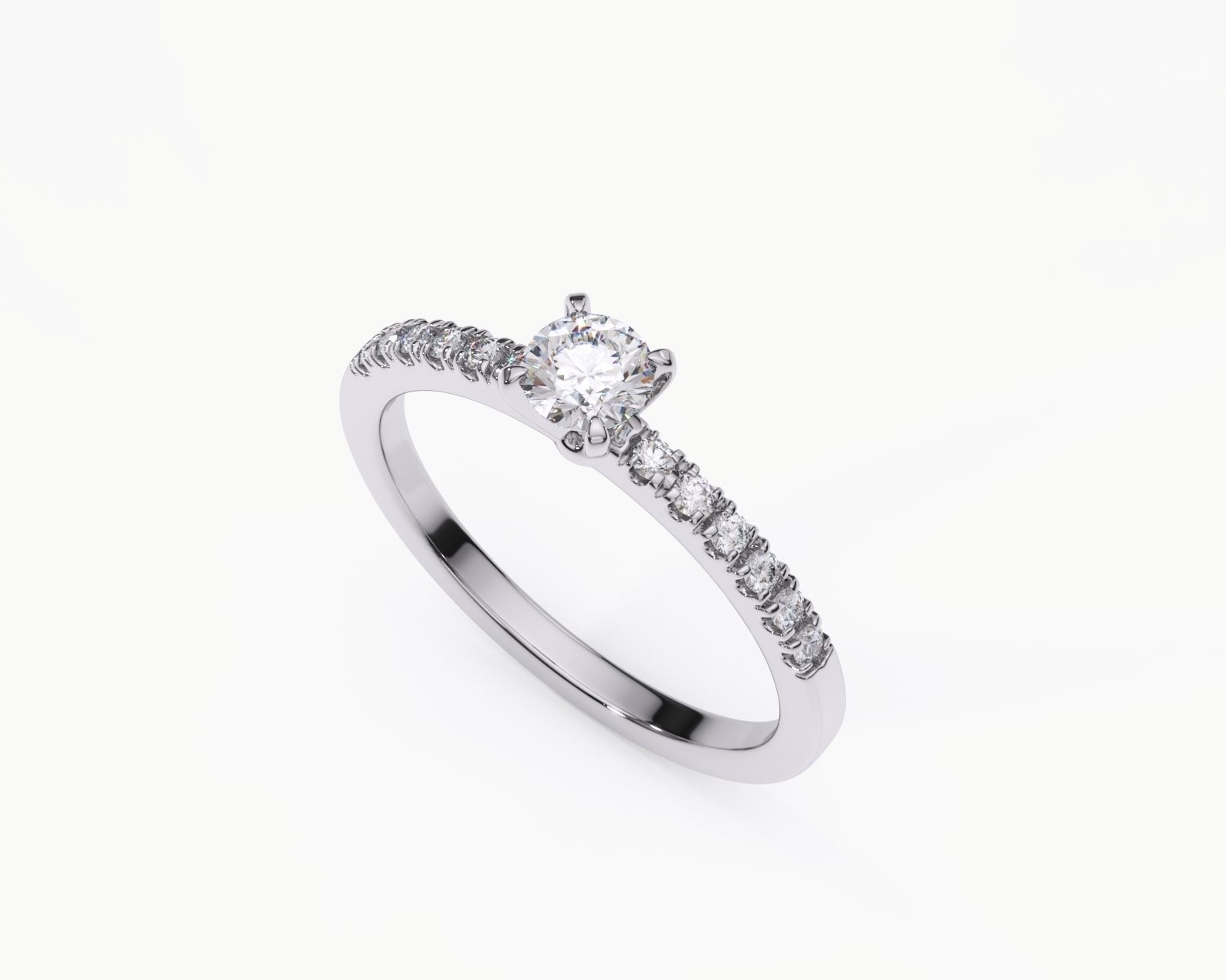 ZDR0125 round brilliant diamond engagement ring 3D print model_2