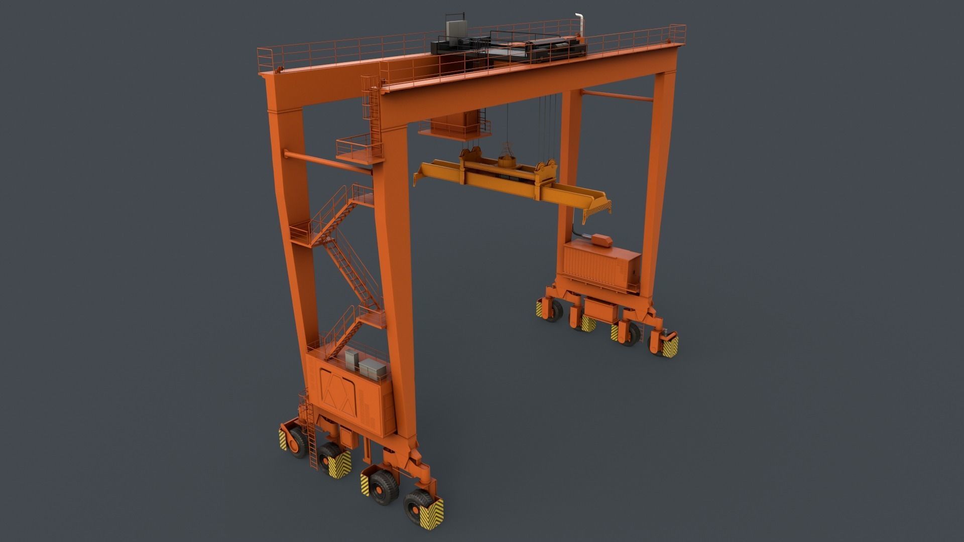 PBR Rubber Tyred Gantry Crane RTG V2 - Multi color Pack 3D Model Collection_67