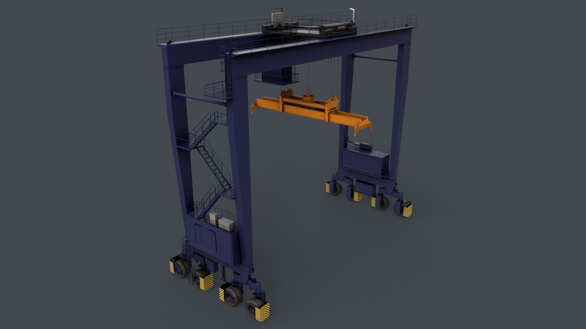 PBR Rubber Tyred Gantry Crane RTG V2 - Multi color Pack 3D Model Collection_64