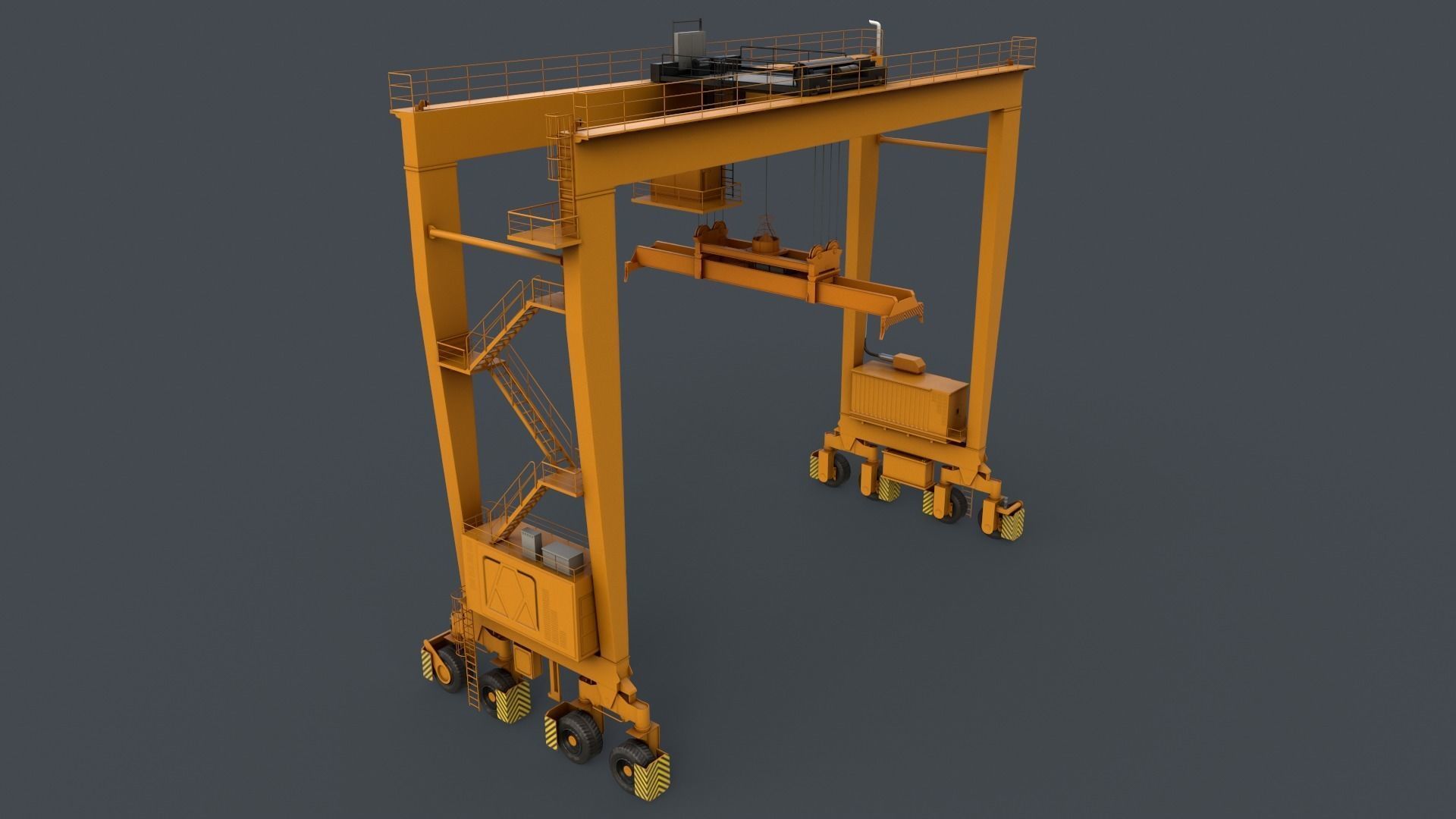 PBR Rubber Tyred Gantry Crane RTG V2 - Multi color Pack 3D Model Collection_71