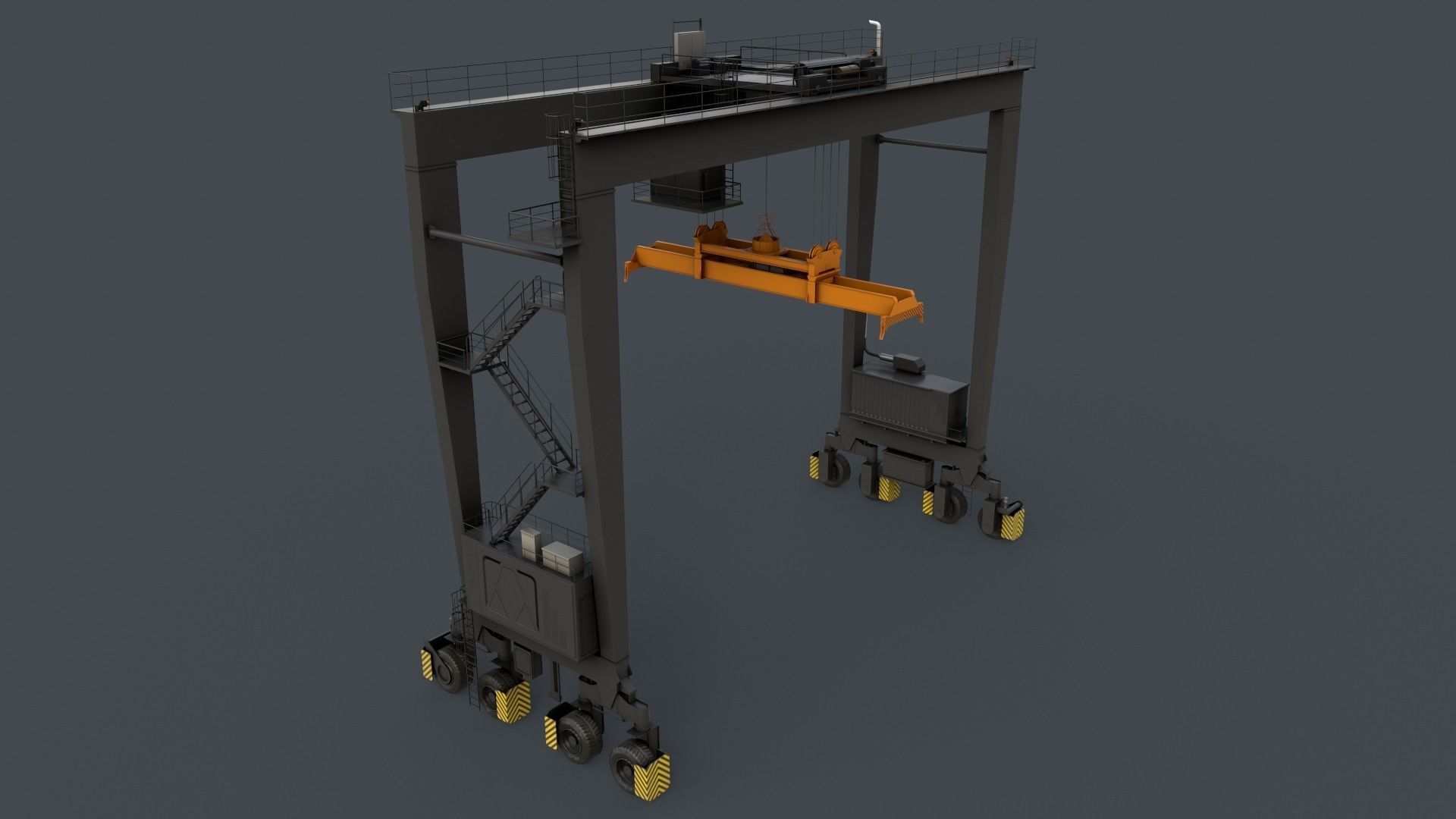 PBR Rubber Tyred Gantry Crane RTG V2 - Multi color Pack 3D Model Collection_62