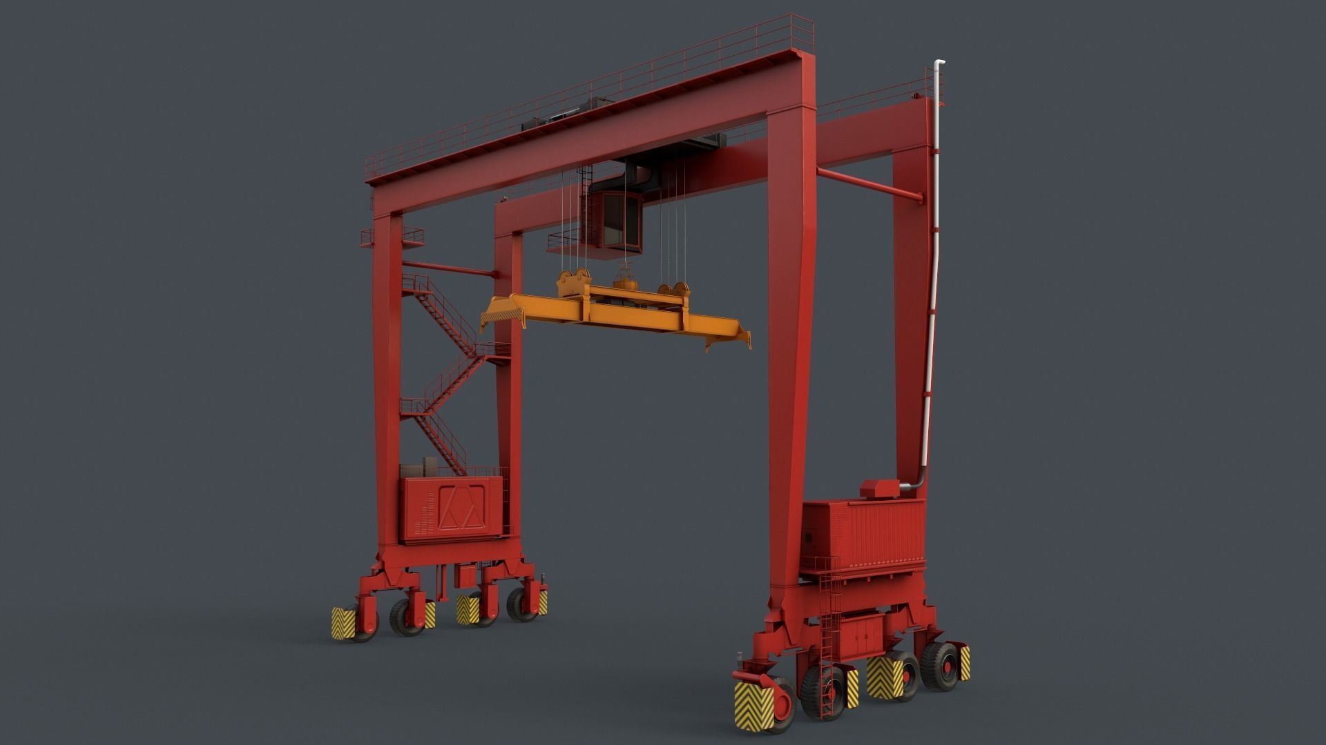 PBR Rubber Tyred Gantry Crane RTG V2 - Multi color Pack 3D Model Collection_18