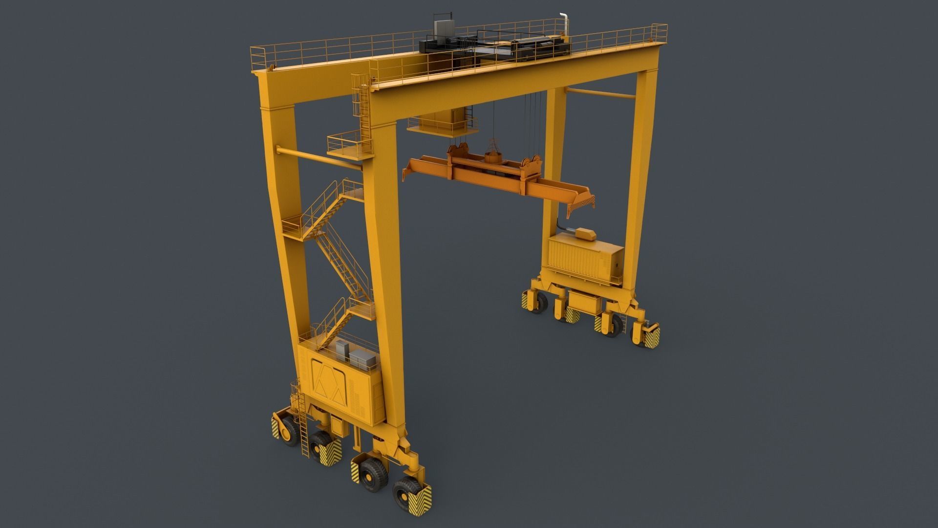 PBR Rubber Tyred Gantry Crane RTG V2 - Multi color Pack 3D Model Collection_69