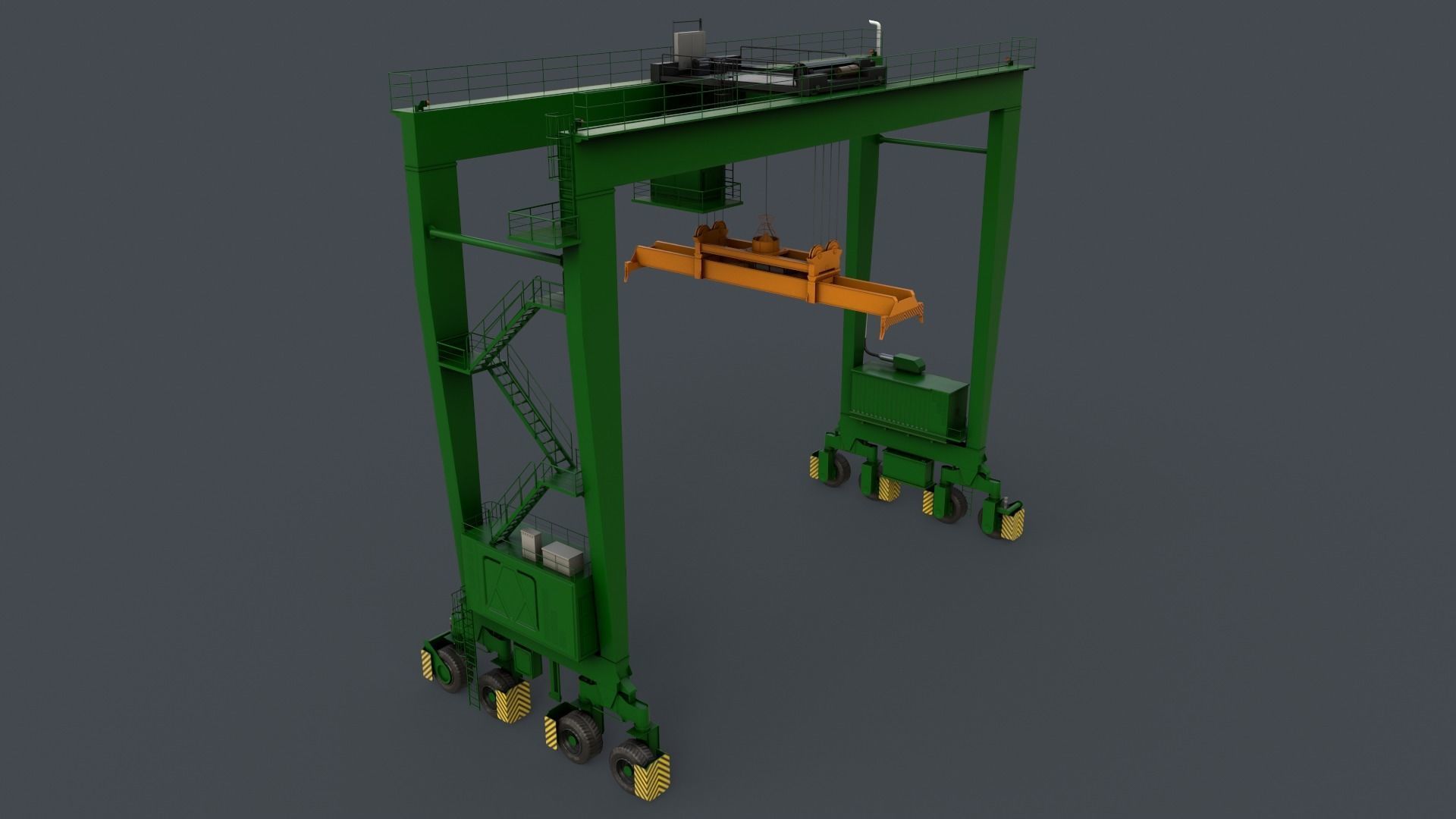 PBR Rubber Tyred Gantry Crane RTG V2 - Multi color Pack 3D Model Collection_72
