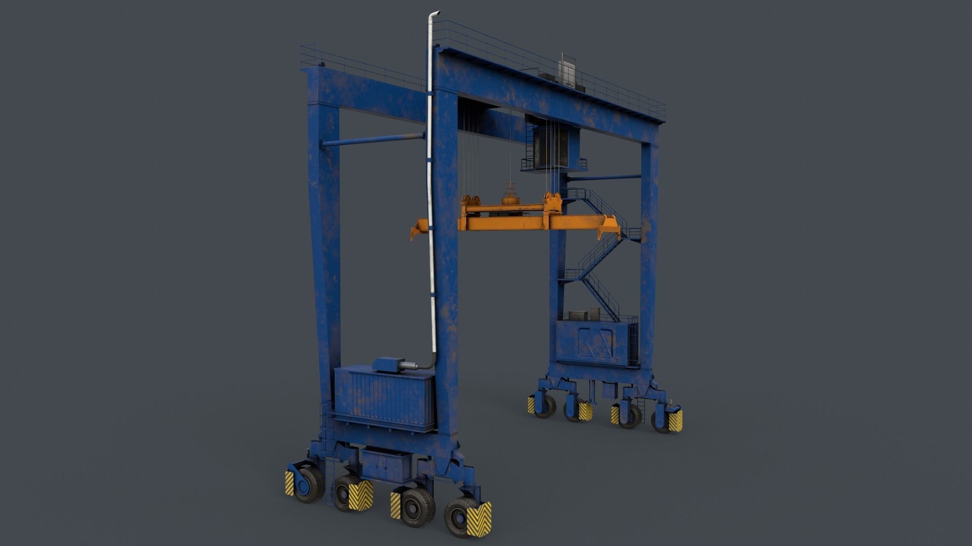 PBR Rubber Tyred Gantry Crane RTG V2 - Multi color Pack 3D Model Collection_29