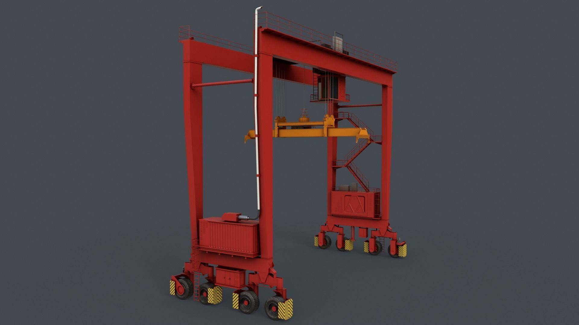 PBR Rubber Tyred Gantry Crane RTG V2 - Multi color Pack 3D Model Collection_37