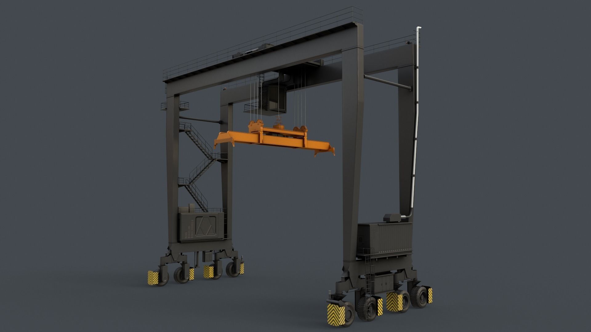 PBR Rubber Tyred Gantry Crane RTG V2 - Multi color Pack 3D Model Collection_13