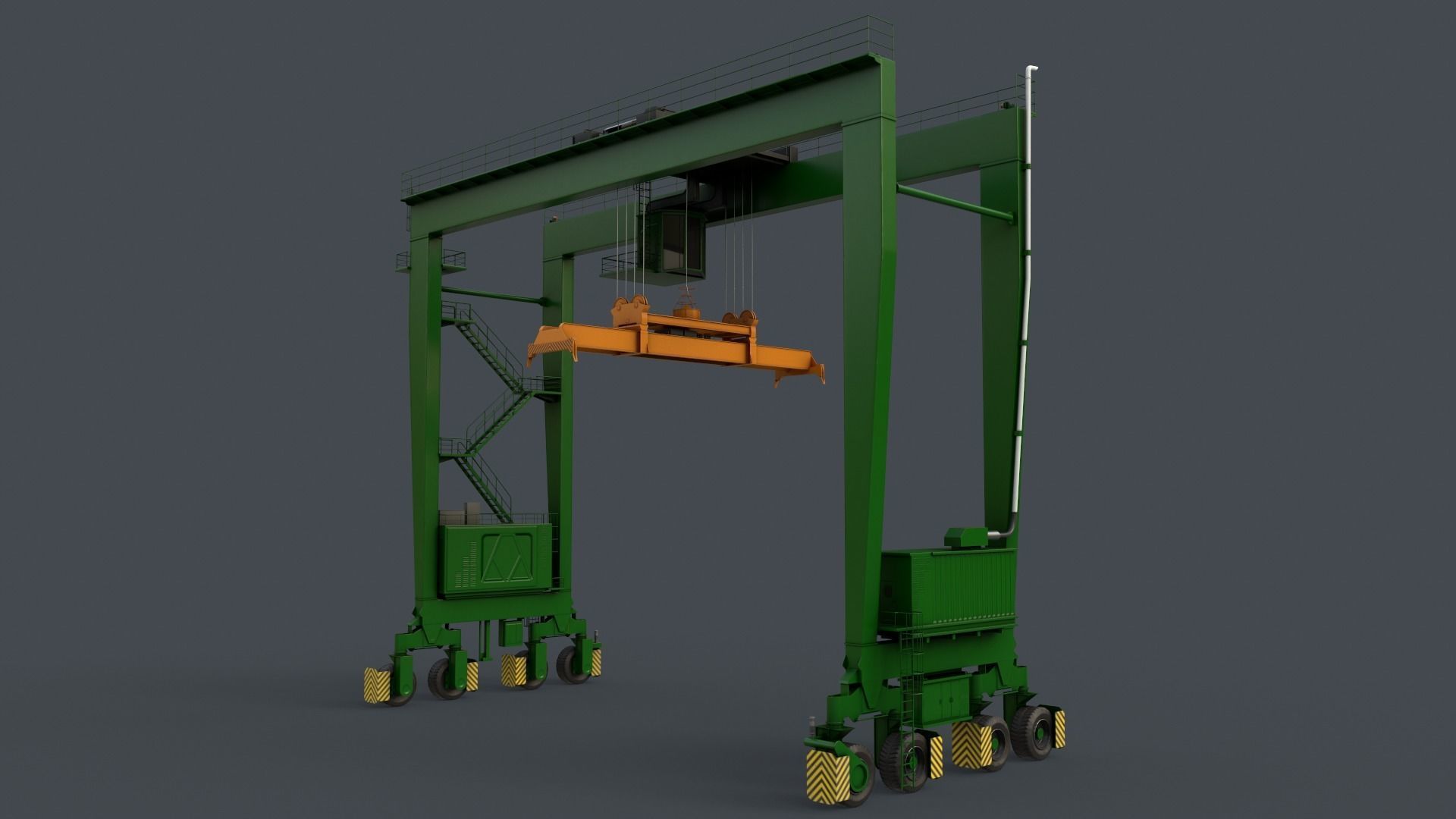 PBR Rubber Tyred Gantry Crane RTG V2 - Multi color Pack 3D Model Collection_20