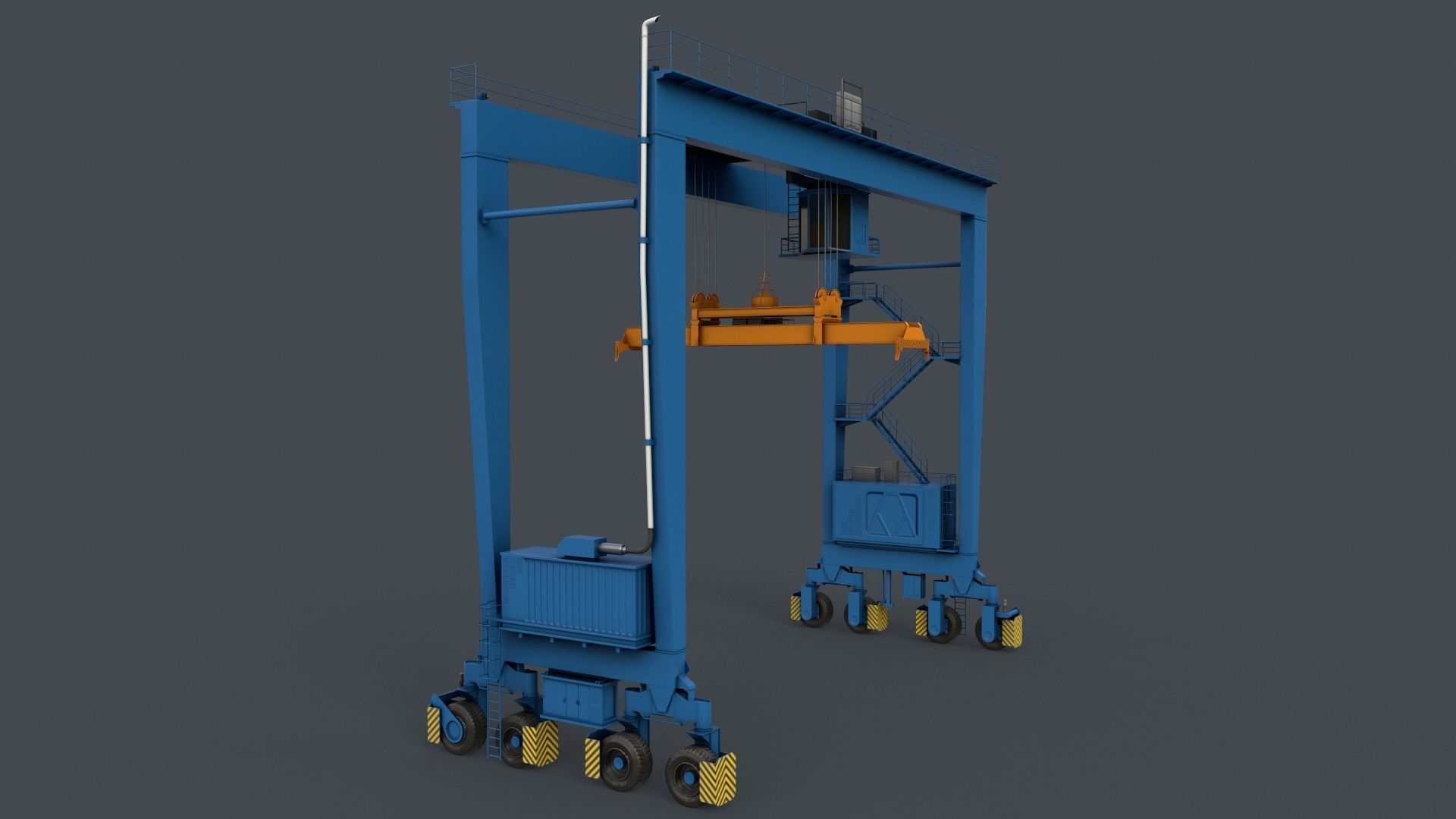 PBR Rubber Tyred Gantry Crane RTG V2 - Multi color Pack 3D Model Collection_31