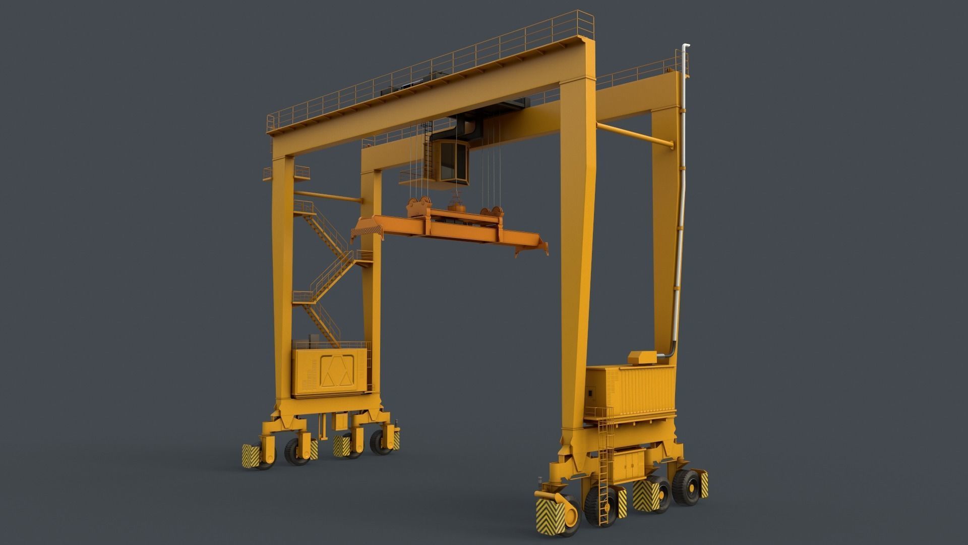 PBR Rubber Tyred Gantry Crane RTG V2 - Multi color Pack 3D Model Collection_25