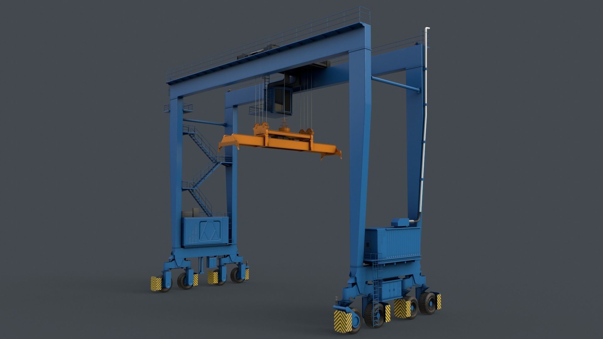 PBR Rubber Tyred Gantry Crane RTG V2 - Multi color Pack 3D Model Collection_14
