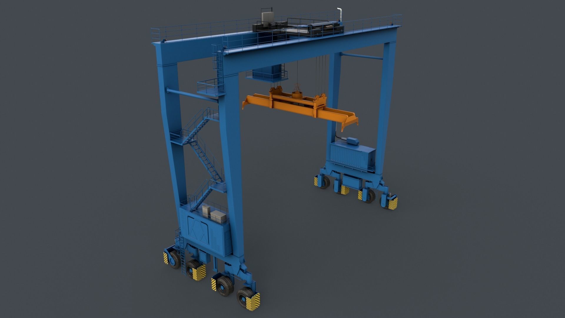 PBR Rubber Tyred Gantry Crane RTG V2 - Multi color Pack 3D Model Collection_61