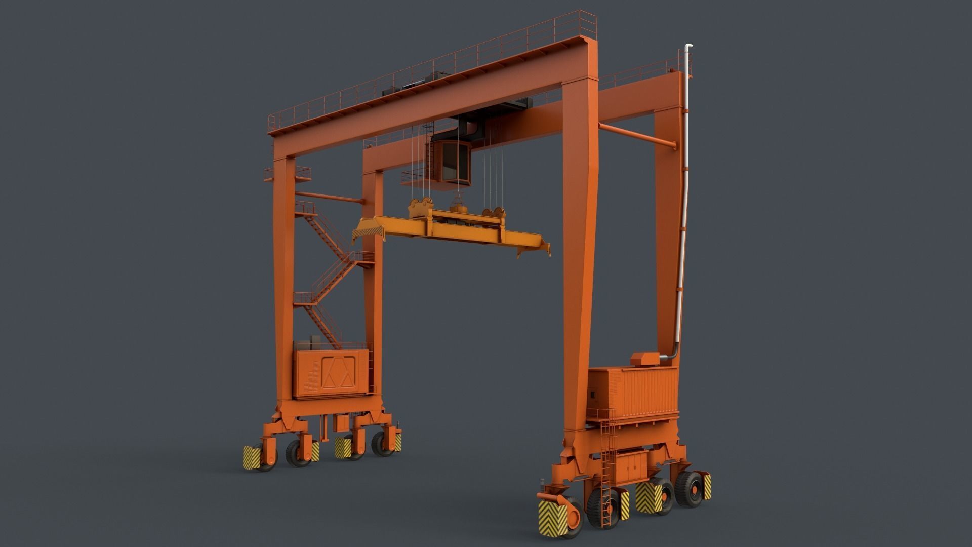 PBR Rubber Tyred Gantry Crane RTG V2 - Multi color Pack 3D Model Collection_23