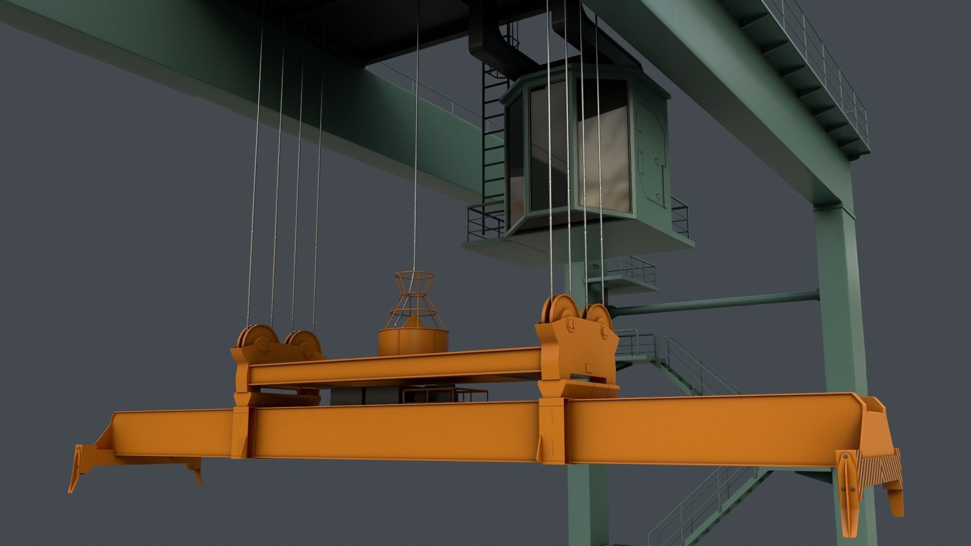 PBR Rubber Tyred Gantry Crane RTG V2 - Multi color Pack 3D Model Collection_73