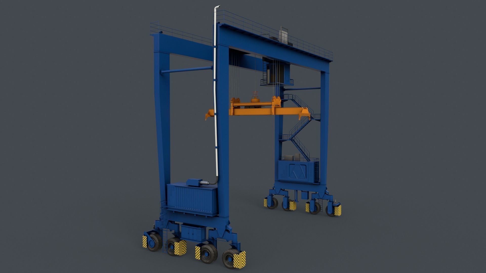 PBR Rubber Tyred Gantry Crane RTG V2 - Multi color Pack 3D Model Collection_28