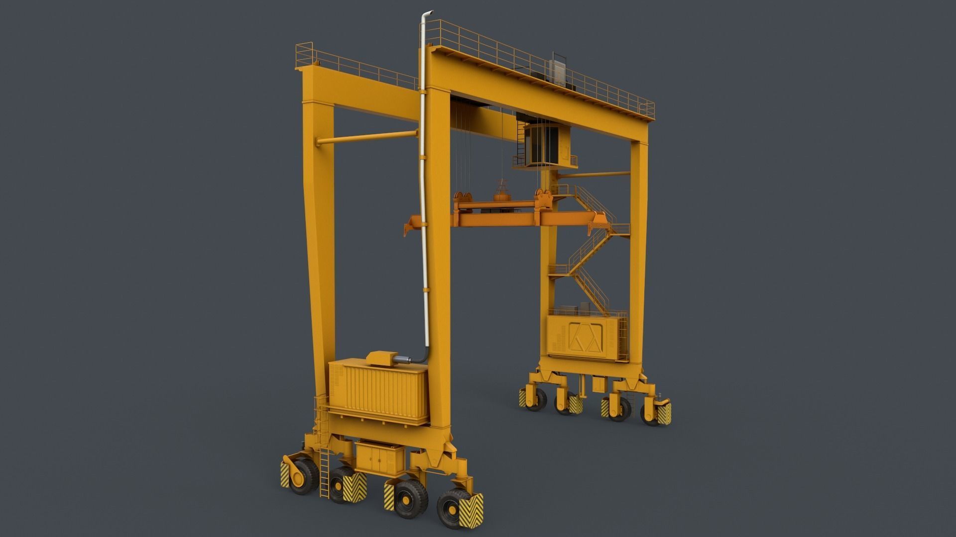 PBR Rubber Tyred Gantry Crane RTG V2 - Multi color Pack 3D Model Collection_41