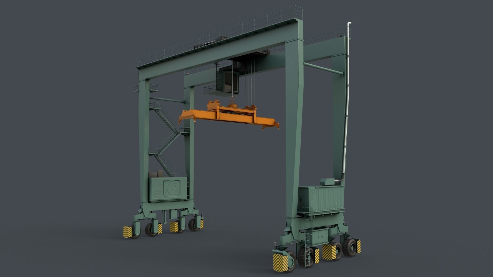 PBR Rubber Tyred Gantry Crane RTG V2 - Multi color Pack 3D Model Collection_16