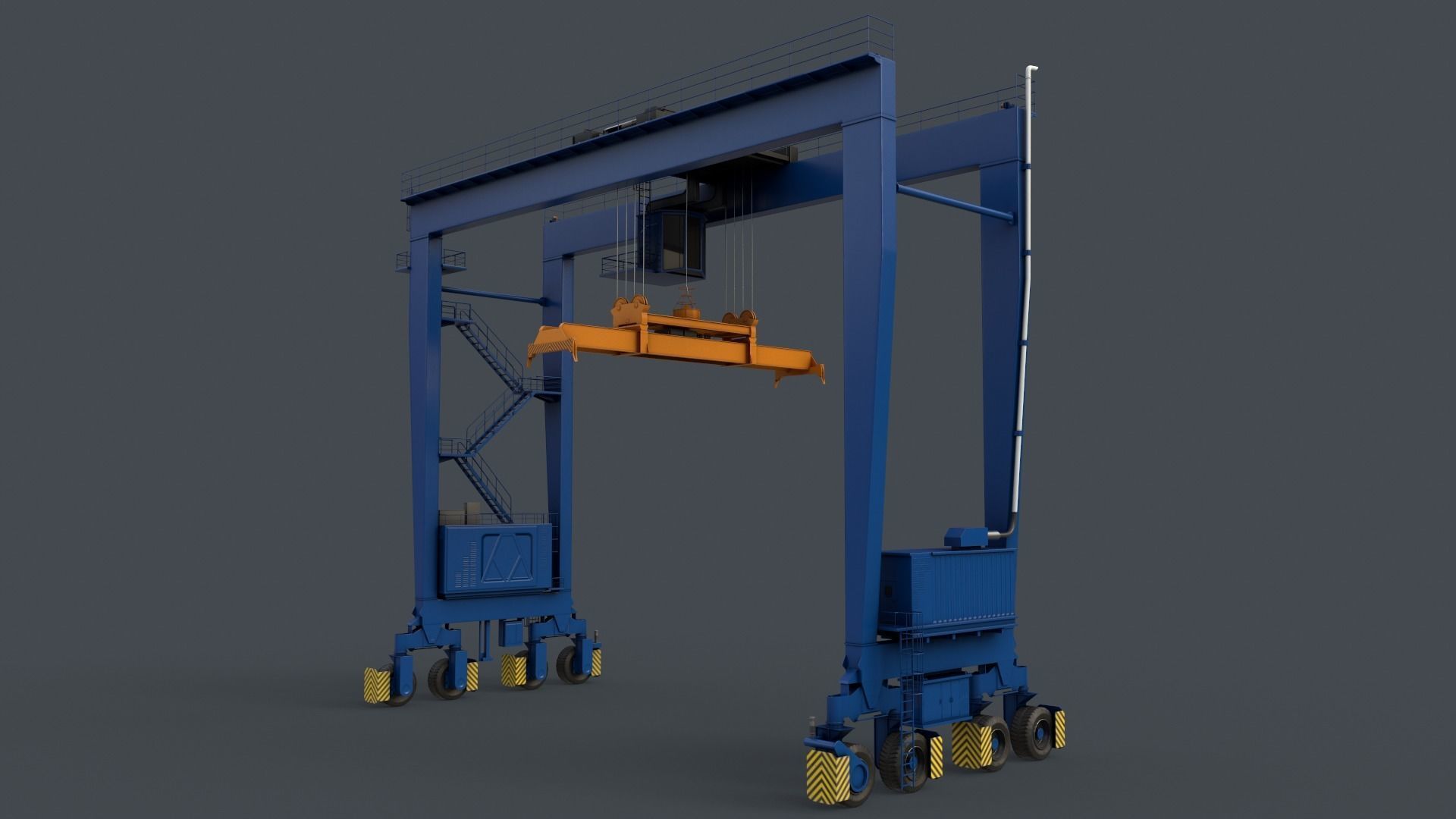 PBR Rubber Tyred Gantry Crane RTG V2 - Multi color Pack 3D Model Collection_22