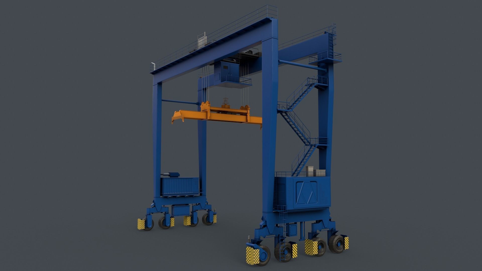 PBR Rubber Tyred Gantry Crane RTG V2 - Multi color Pack 3D Model Collection_51