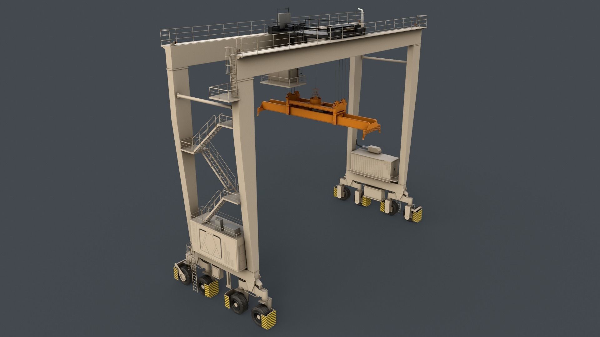 PBR Rubber Tyred Gantry Crane RTG V2 - Multi color Pack 3D Model Collection_66