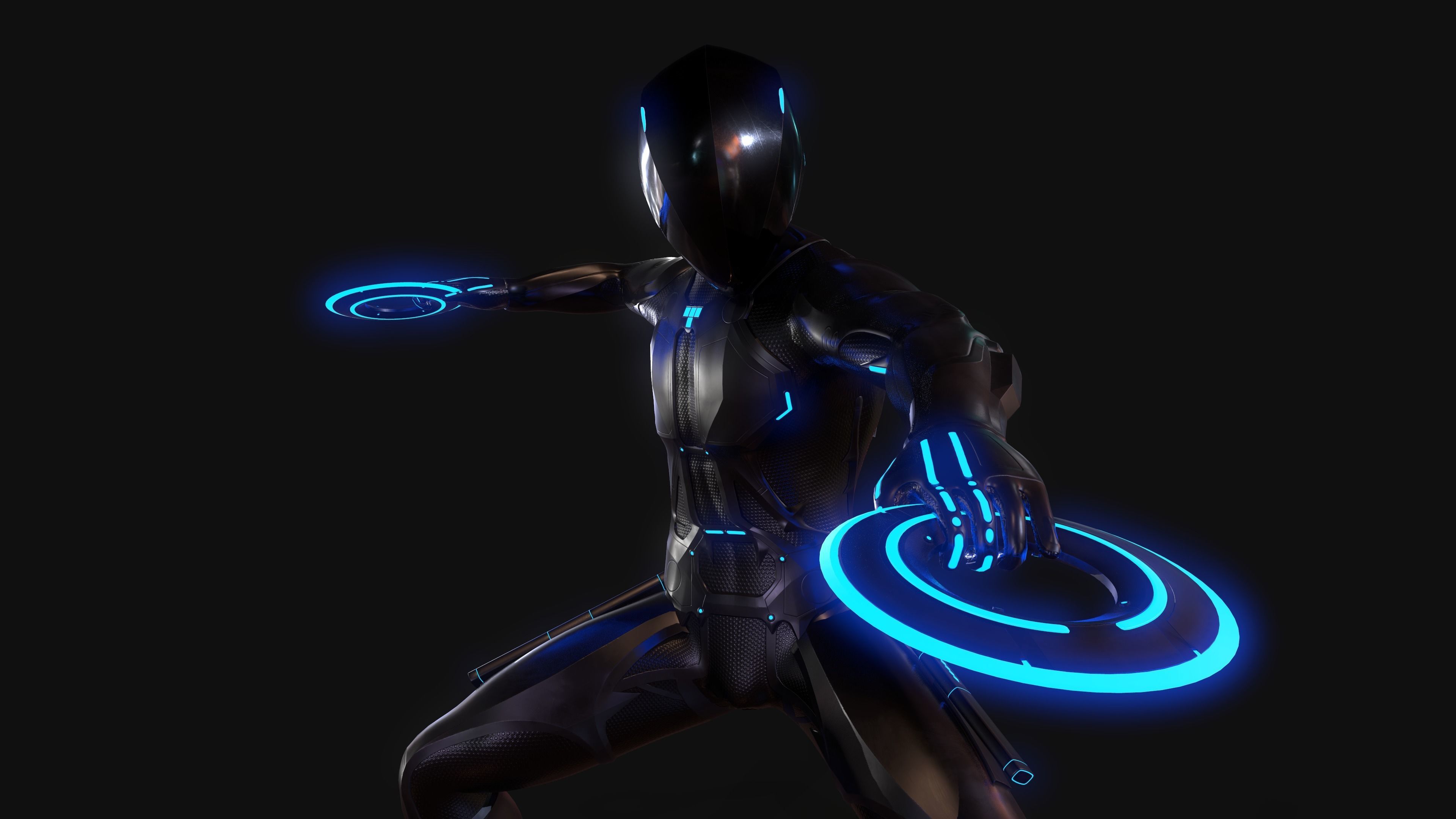 Rinzler and Tron - Tron Legacy Low-poly 3D model_9