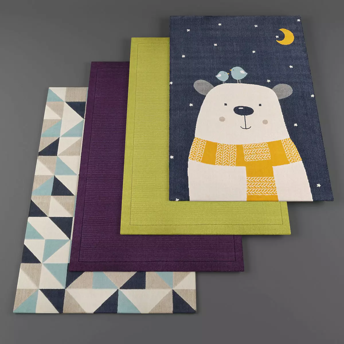 Rugs collection 254 Low-poly 3D model_0