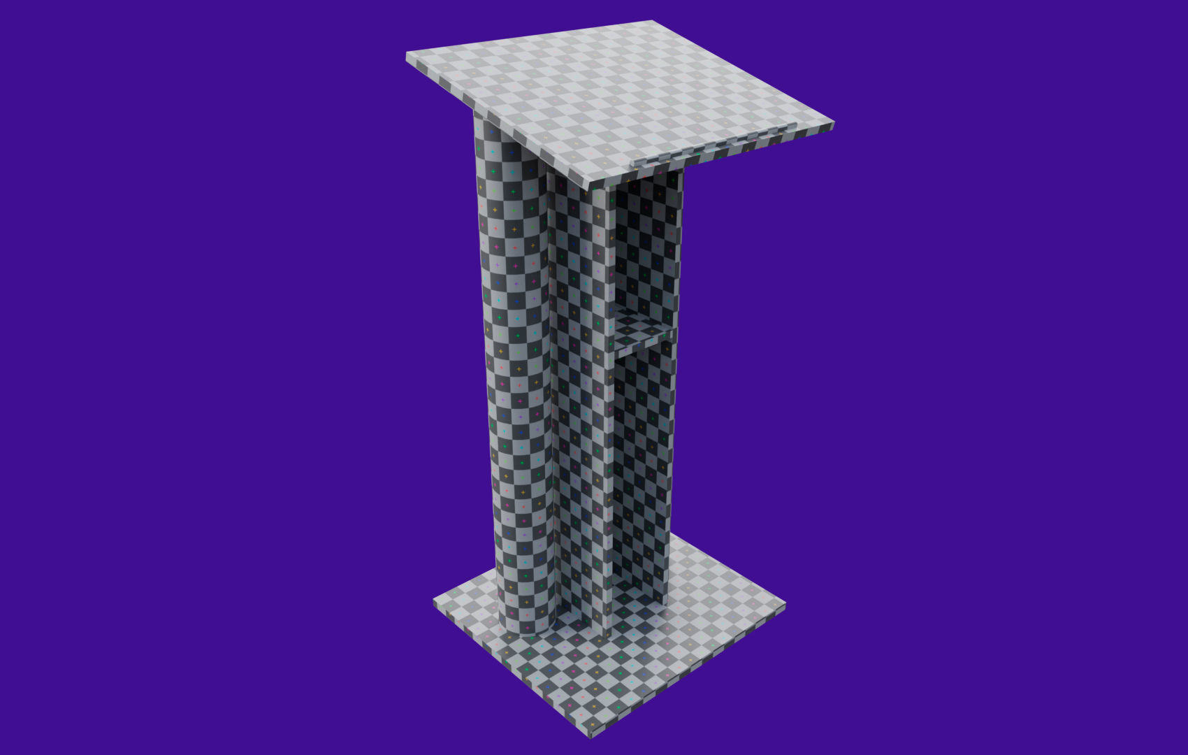 Pulpit With Metal Columns Low-poly 3D model_9