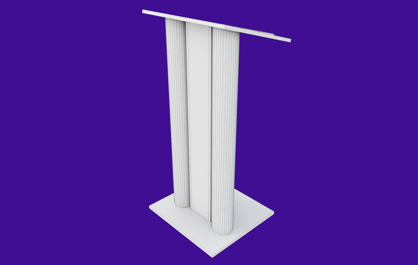 Pulpit With Metal Columns Low-poly 3D model_8