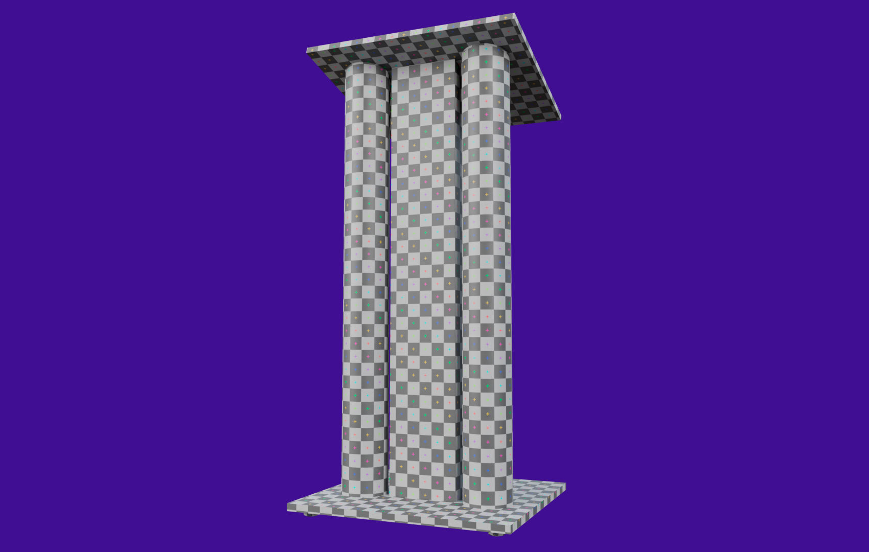Pulpit With Metal Columns Low-poly 3D model_20