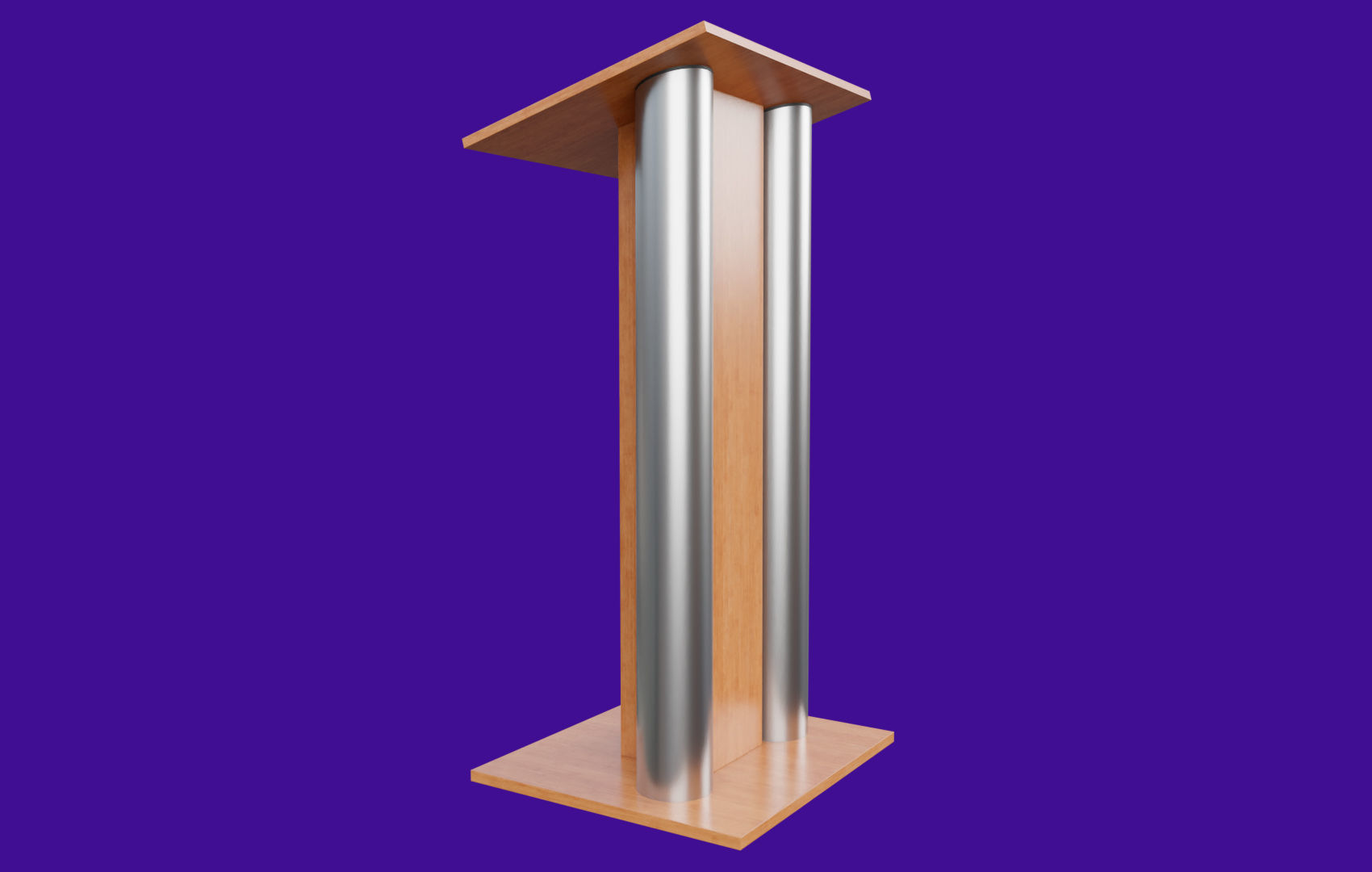 Pulpit With Metal Columns Low-poly 3D model_4