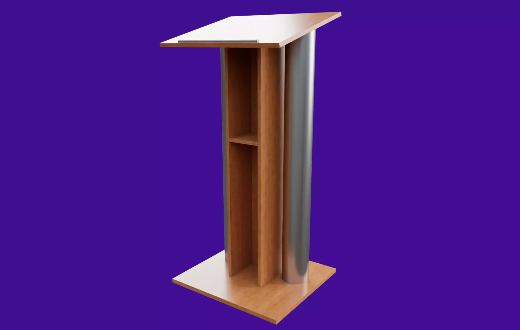 Pulpit With Metal Columns Low-poly 3D model_0