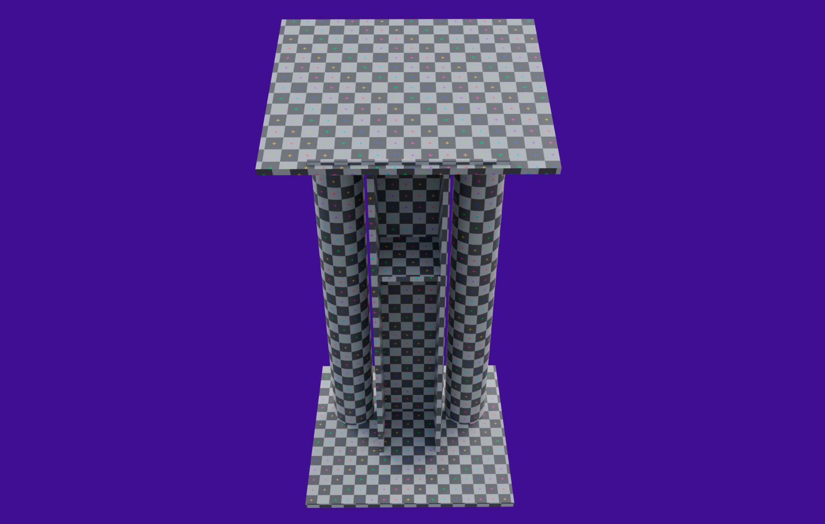 Pulpit With Metal Columns Low-poly 3D model_12