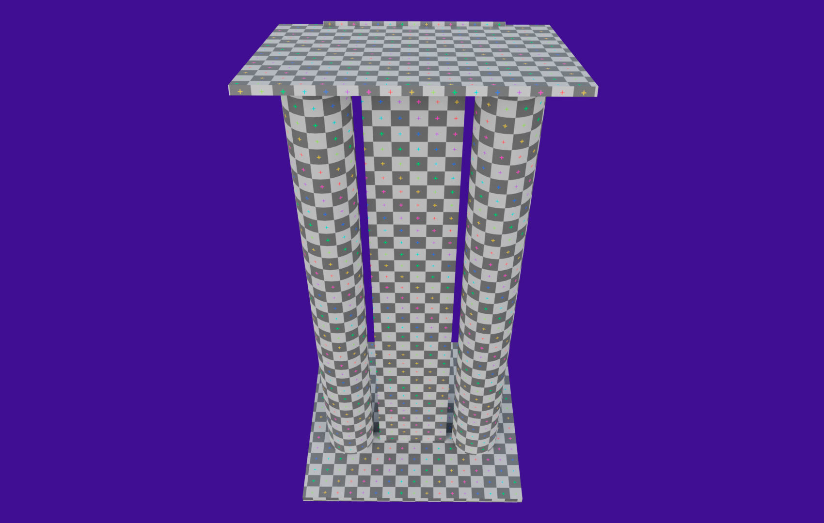 Pulpit With Metal Columns Low-poly 3D model_16