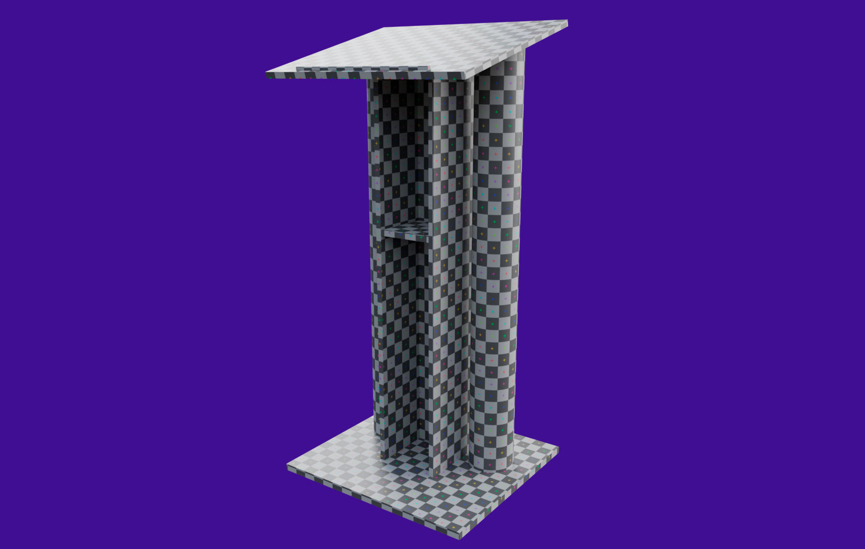 Pulpit With Metal Columns Low-poly 3D model_26