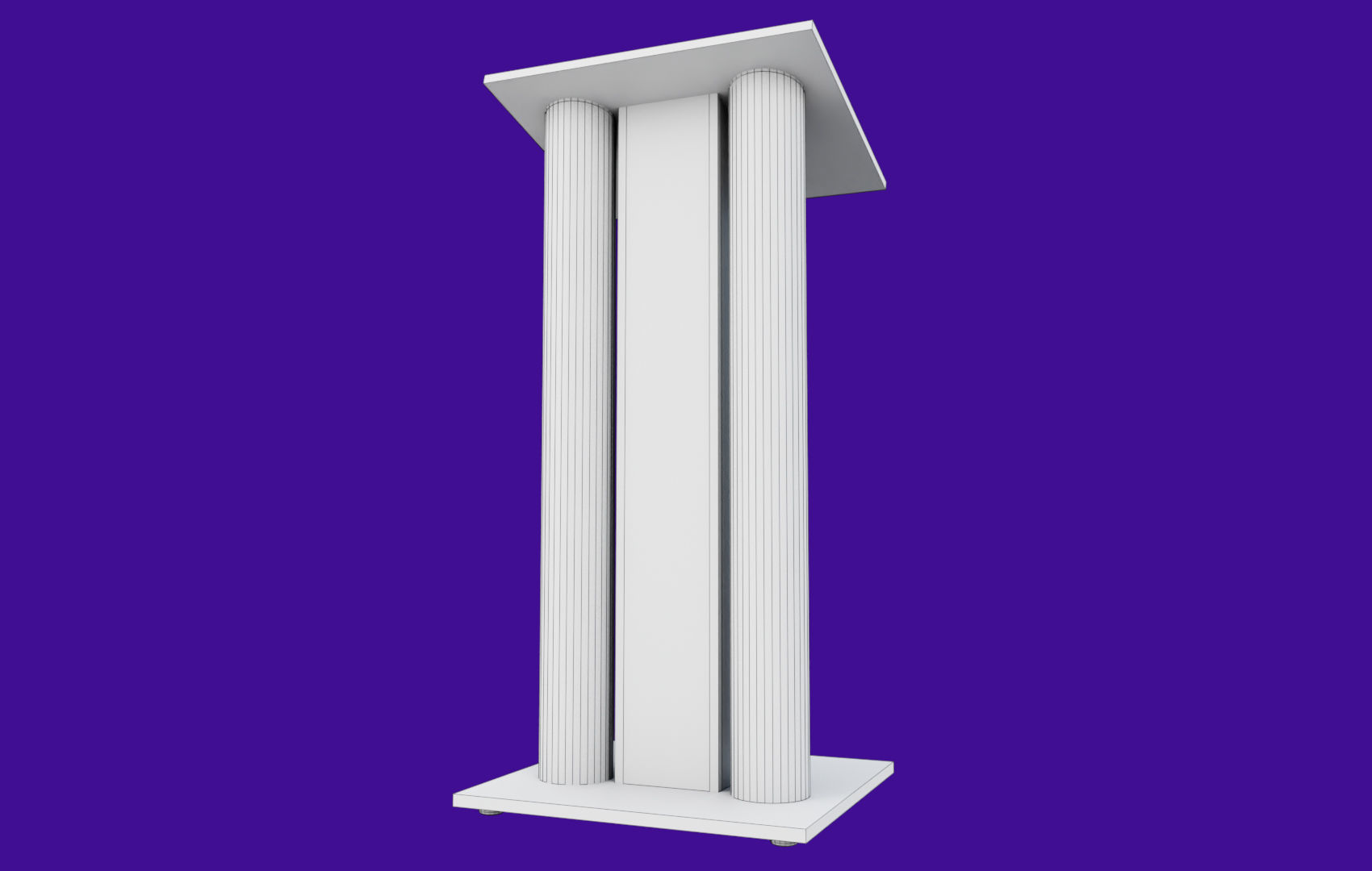 Pulpit With Metal Columns Low-poly 3D model_25