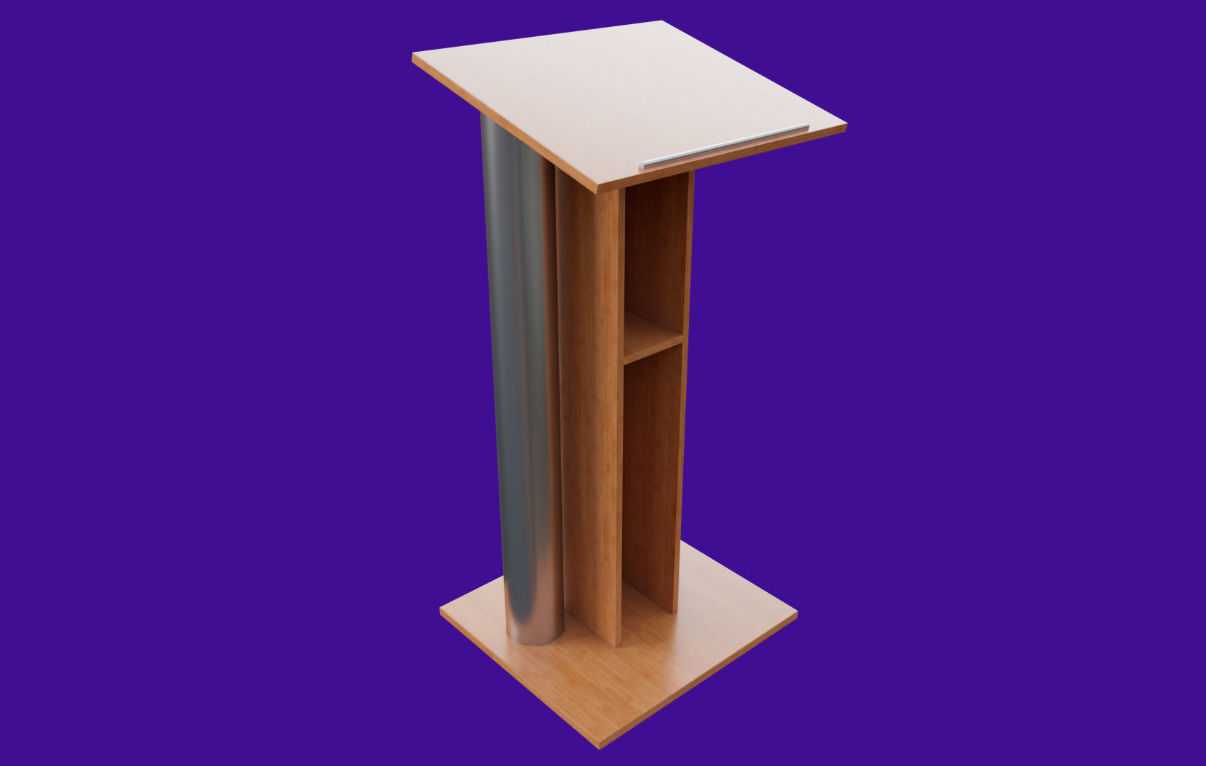 Pulpit With Metal Columns Low-poly 3D model_1