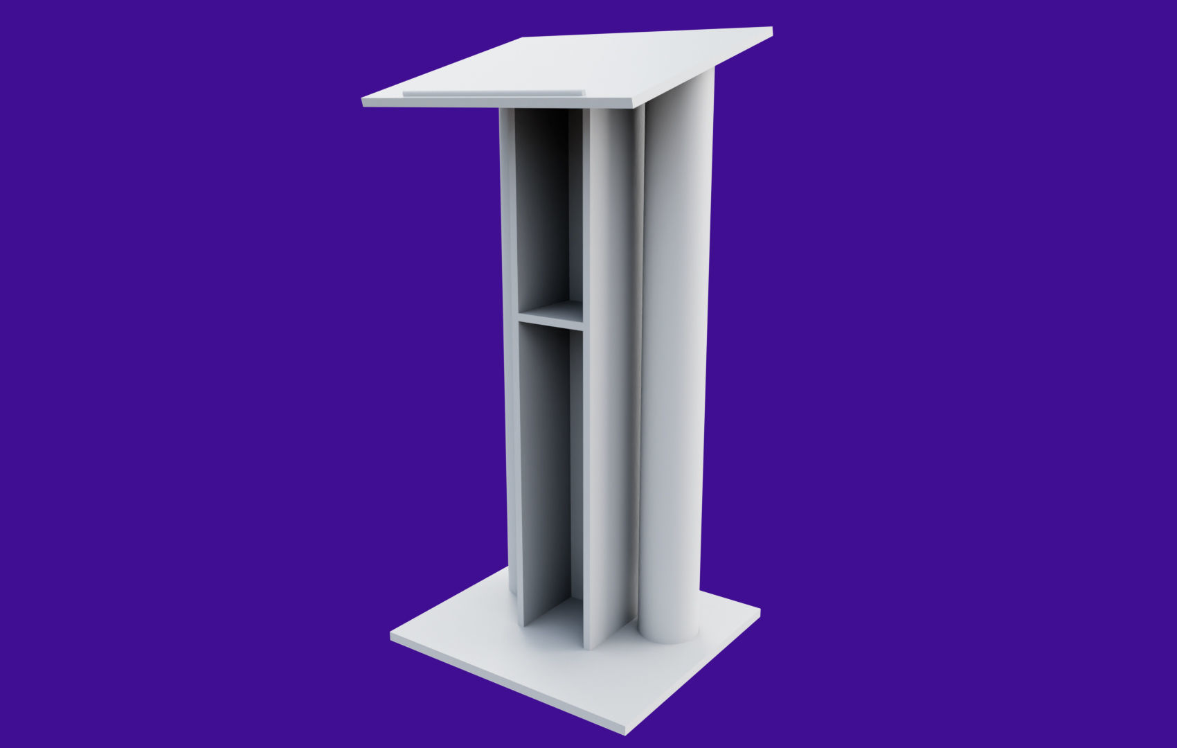 Pulpit With Metal Columns Low-poly 3D model_18