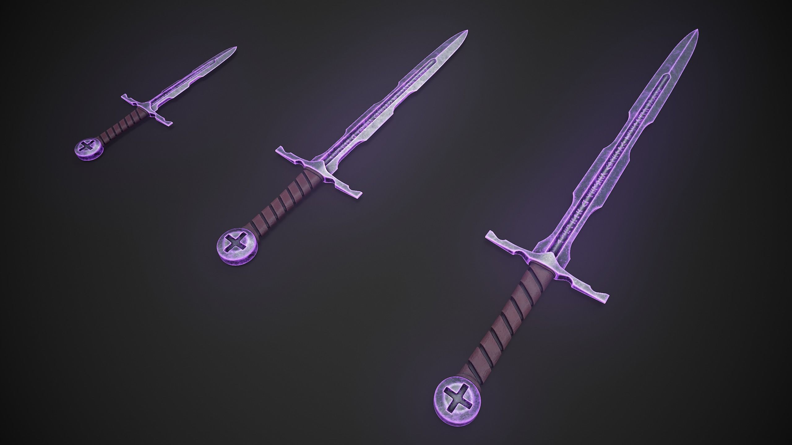 Templar Broadsword Low-poly 3D model_4