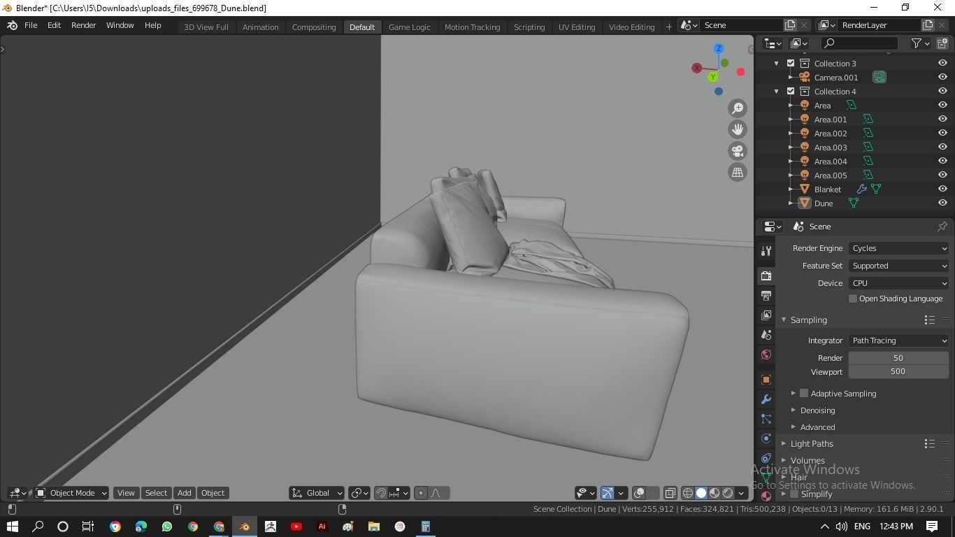 Dune sofa 3D model_3