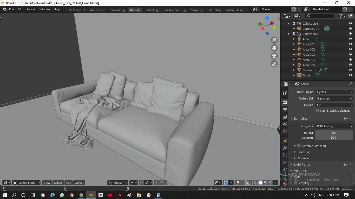 Dune sofa 3D model_1