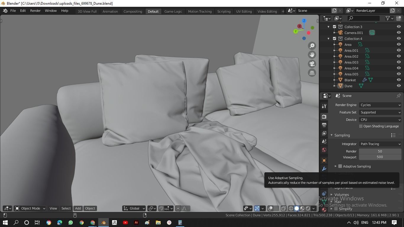 Dune sofa 3D model_2