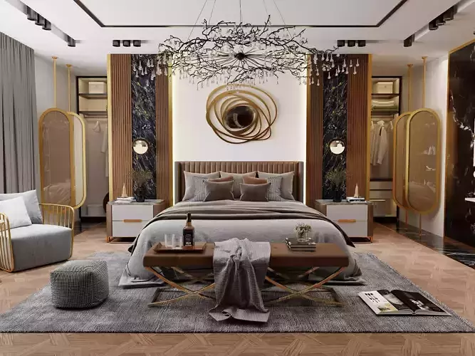 Master Bedroom interior full scene 3D model