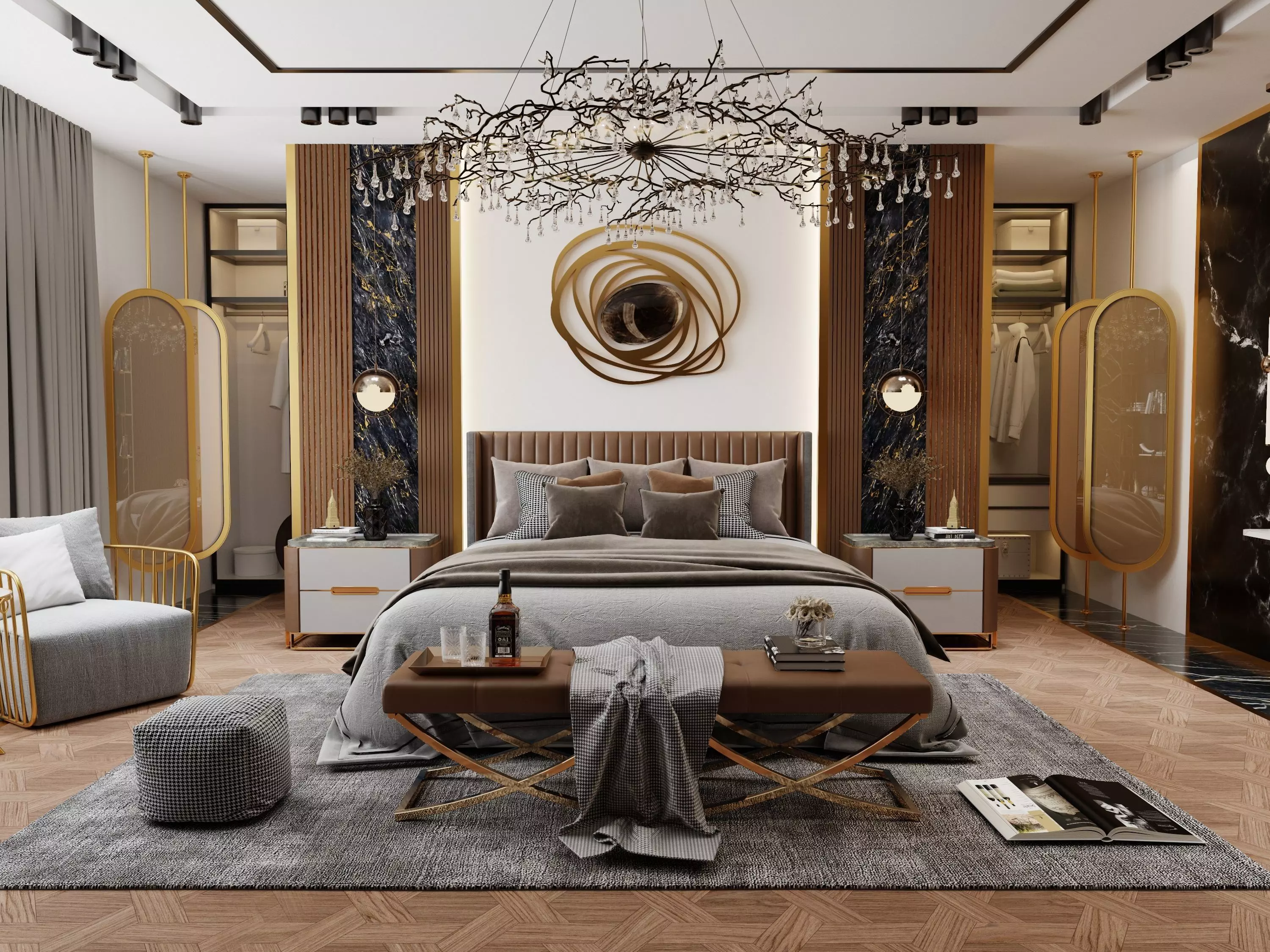 Master Bedroom interior full scene 3D model 3D model_0
