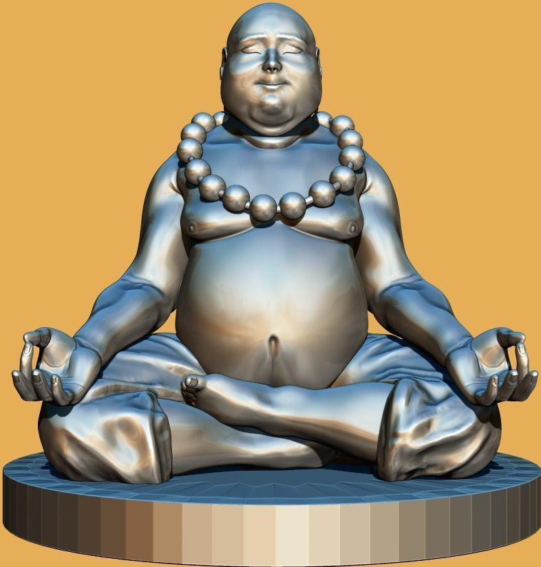 monk statue 3D model_1
