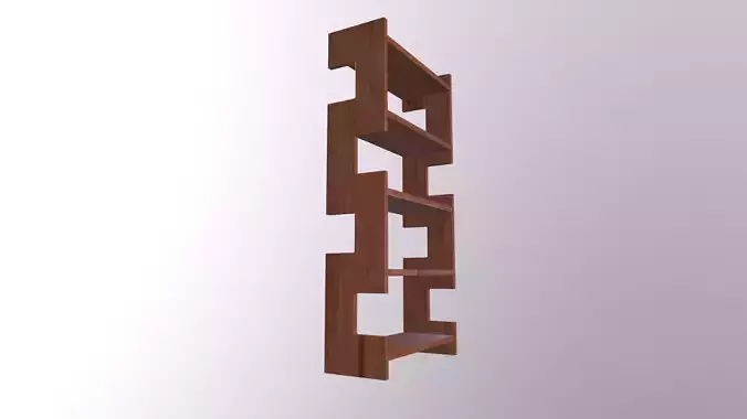 Bookcase wooden shelf hanging on wall