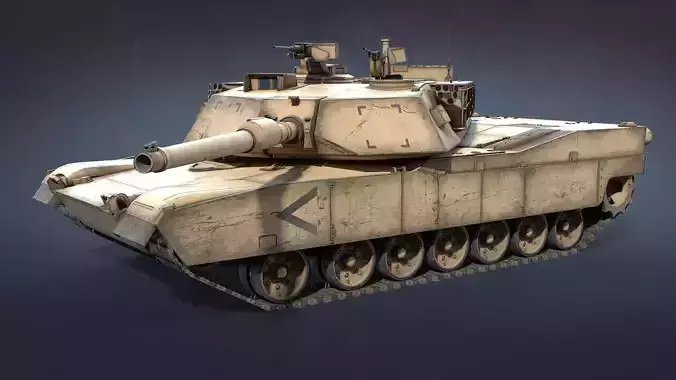 M1A1 Abrams MBT Low-Poly Low-poly 3D model